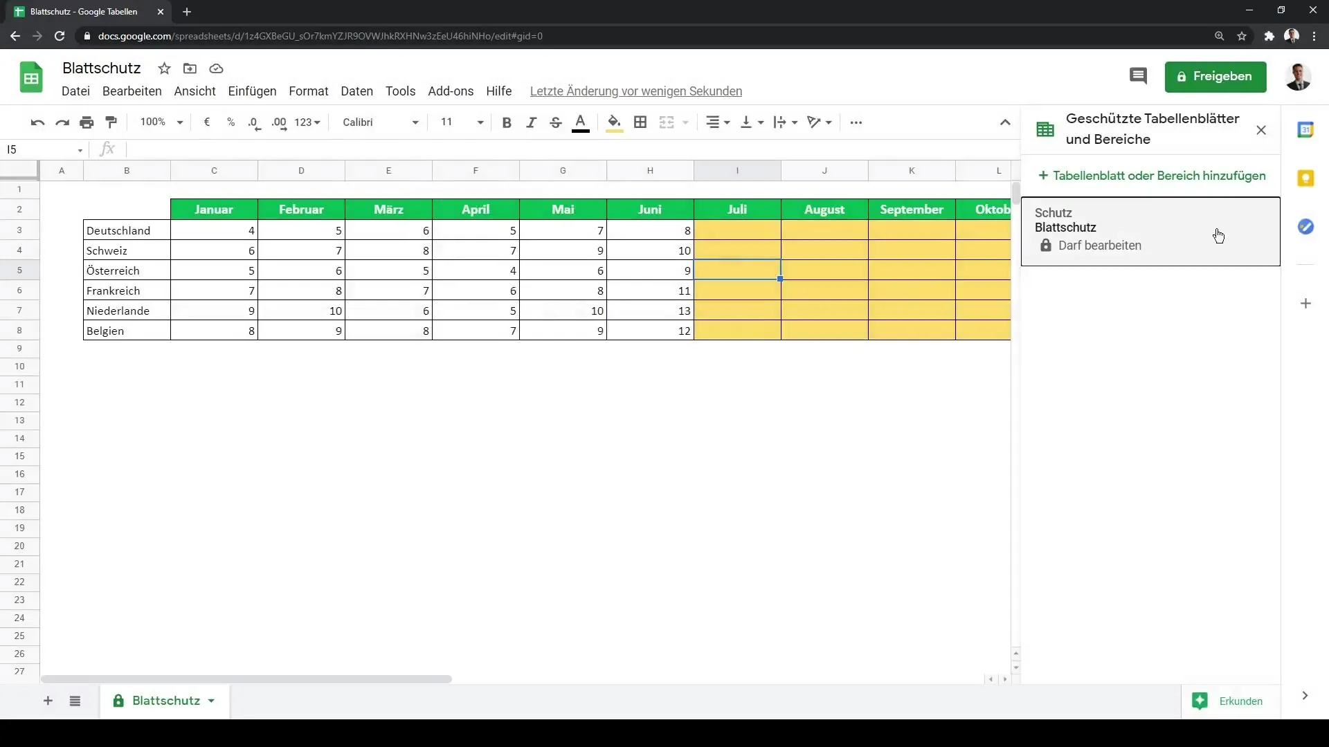 Impostare la protezione foglio in Google Sheets per la massima sicurezza