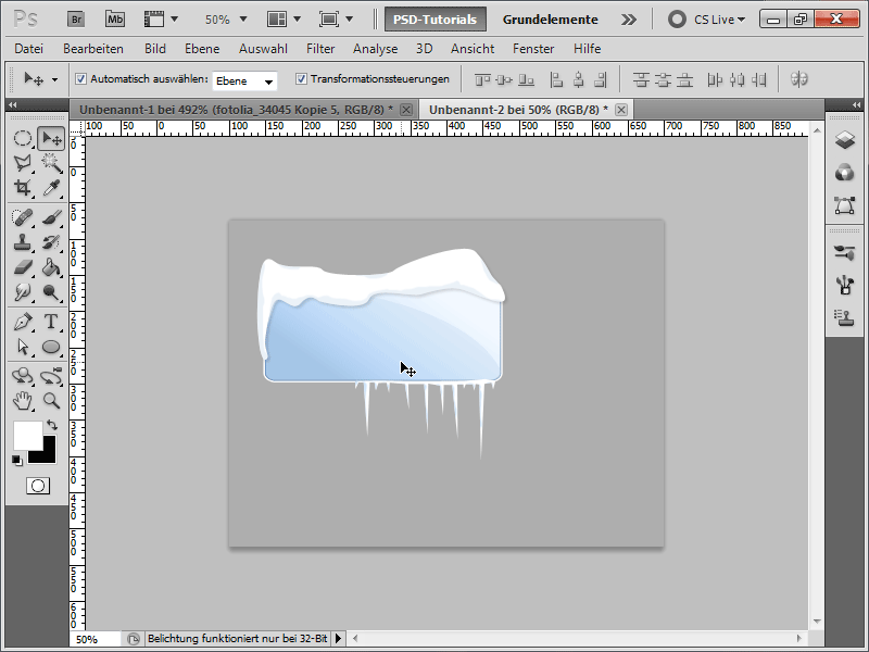 Realistic ice text and comic-style ice text & icicles