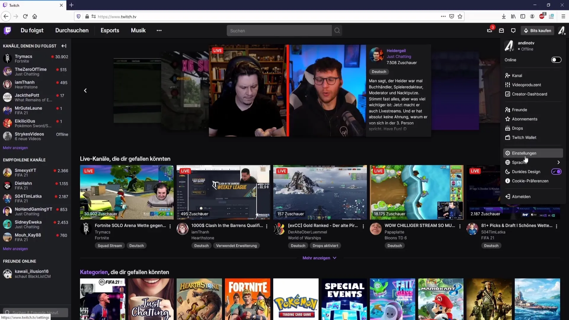 Oblikujte napovednik kanala na Twitchu kreativno