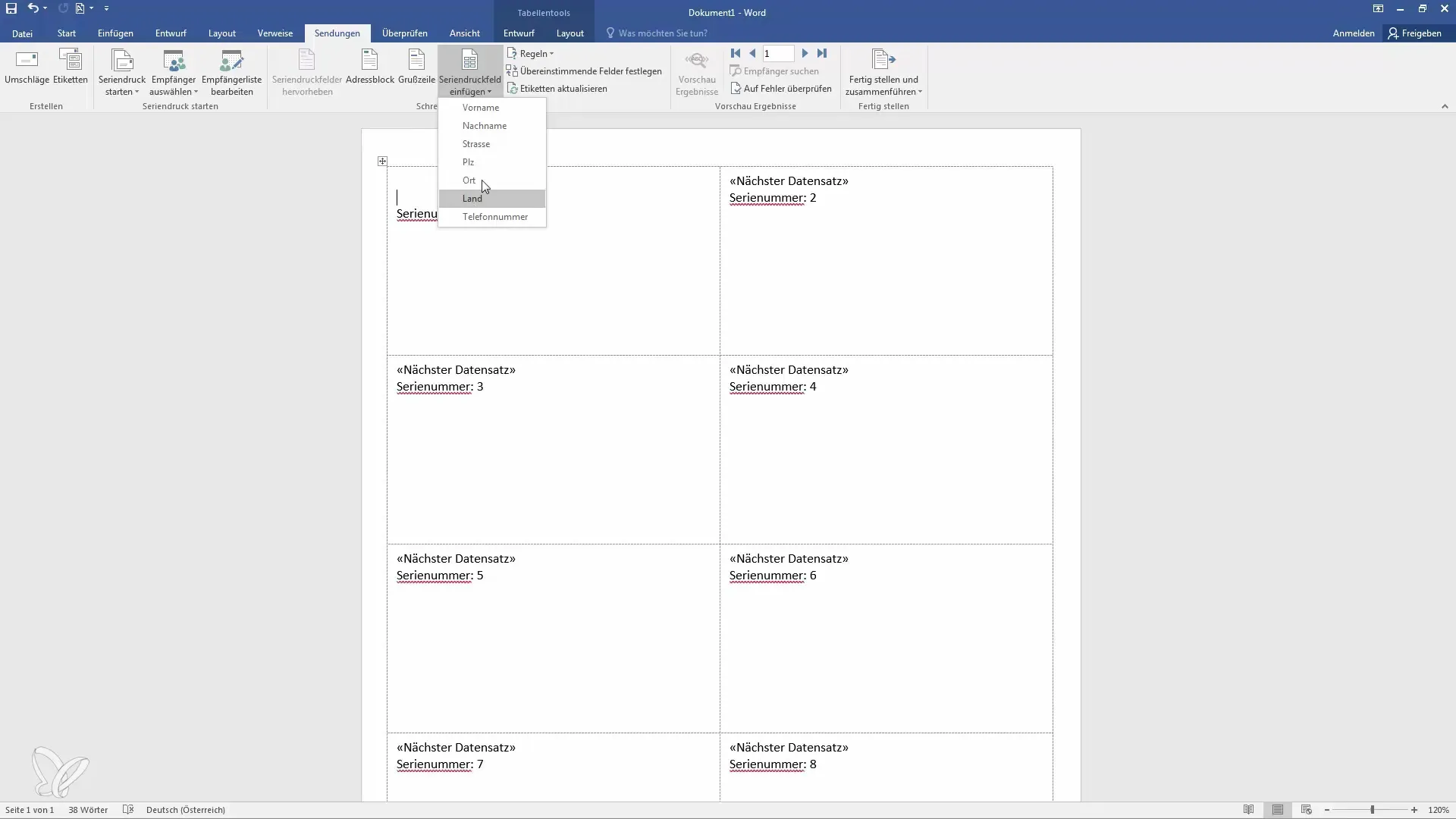 Buatlah label dengan mudah di Word dengan pencetakan beruntun