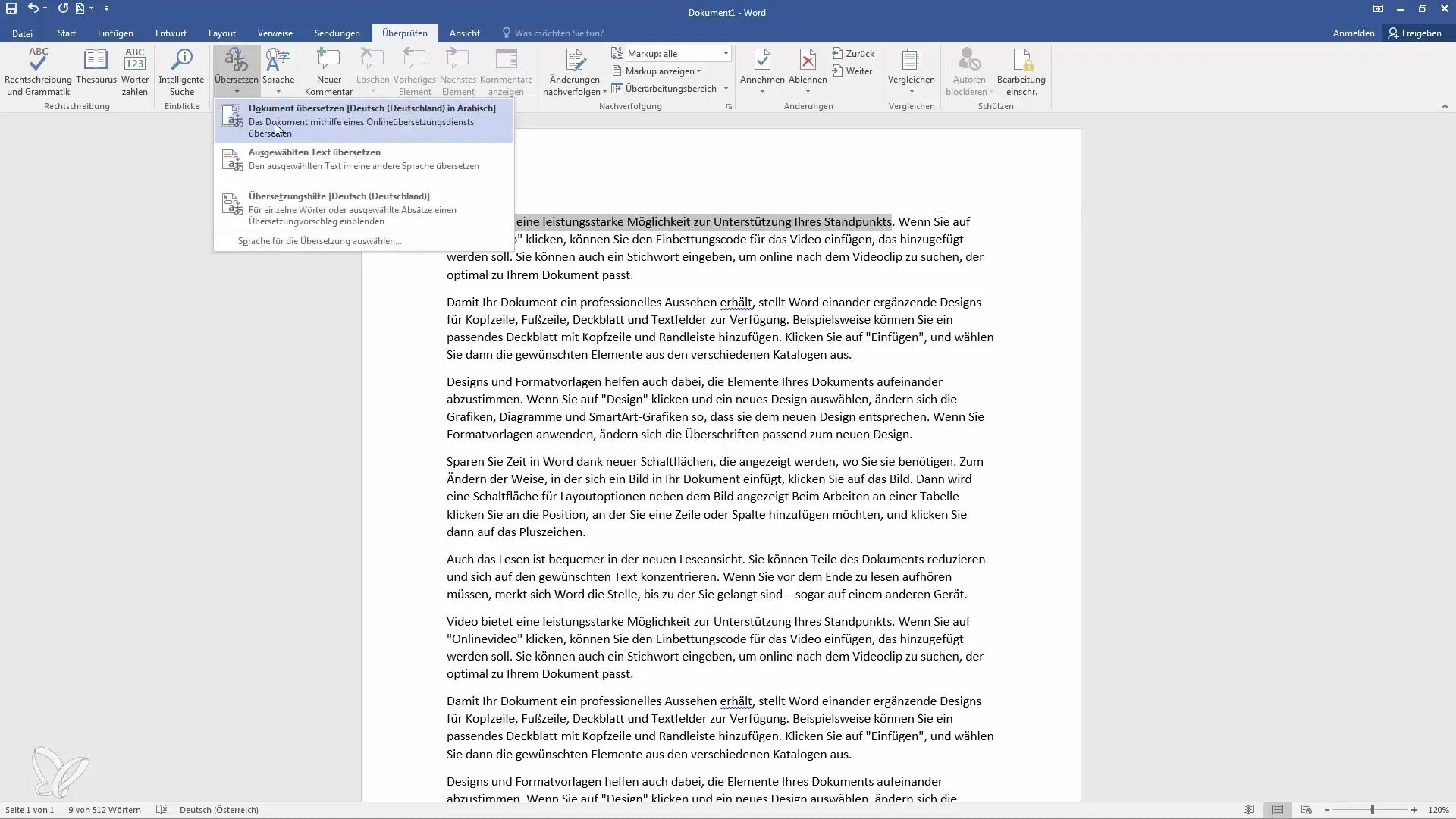 Memanfaatkan fitur terjemahan terbaik di Microsoft Word