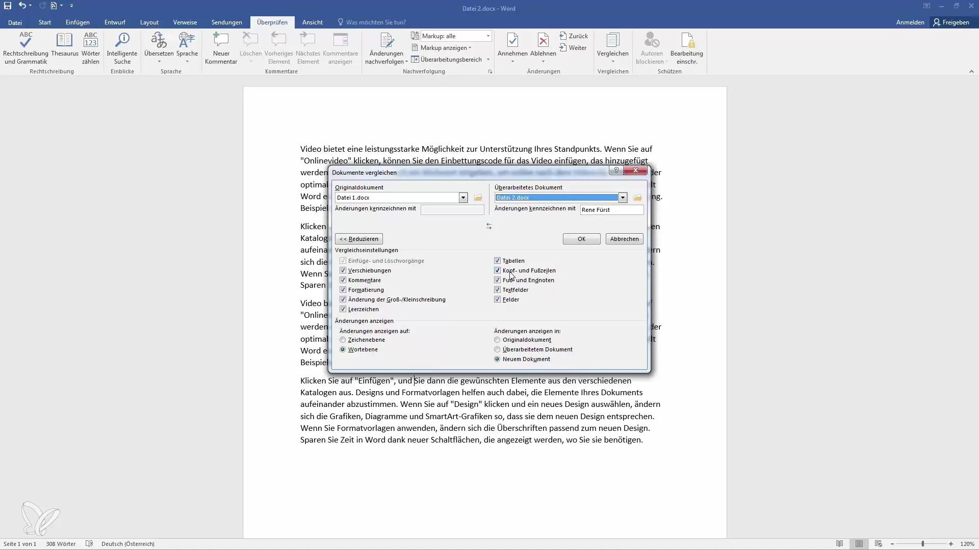 Comparar documentos en Word - Instrucciones paso a paso