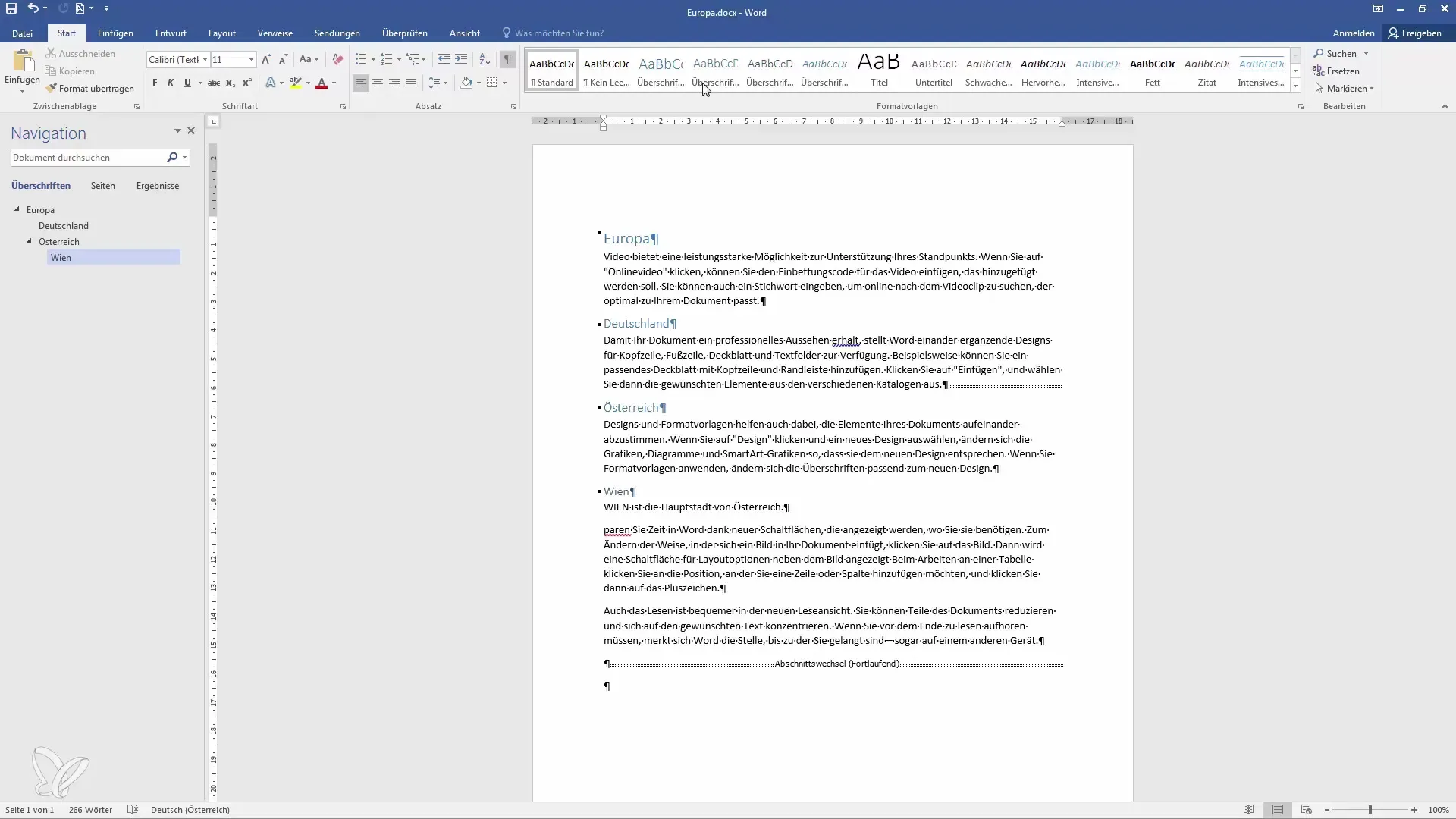 Filiale- en centrale documenten effectief gebruiken in Word