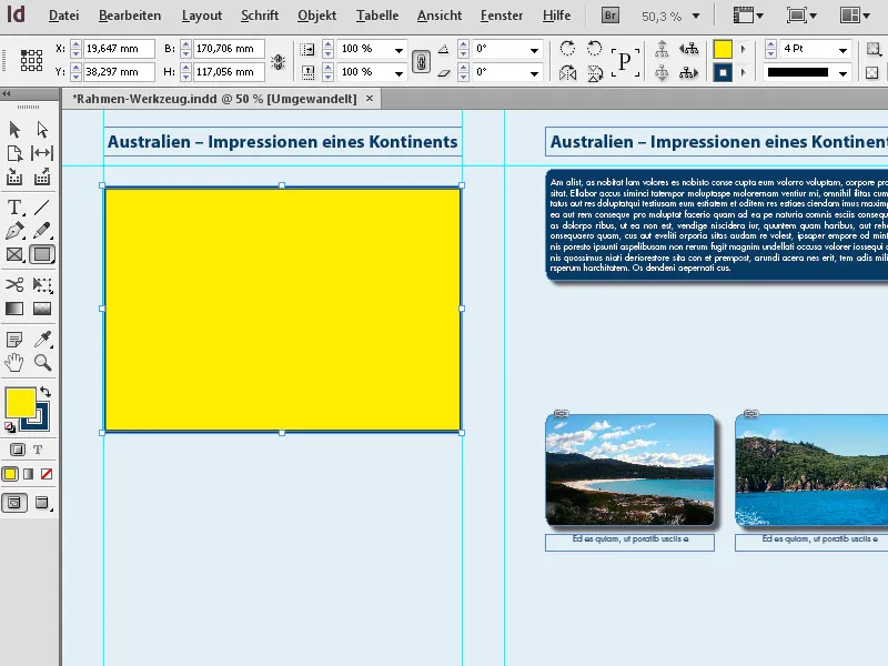 InDesigni graafikaraamistiku tööriistad