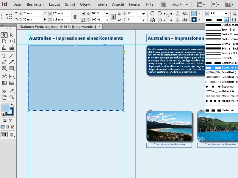 Die Grafik-Rahmenwerkzeuge in InDesign