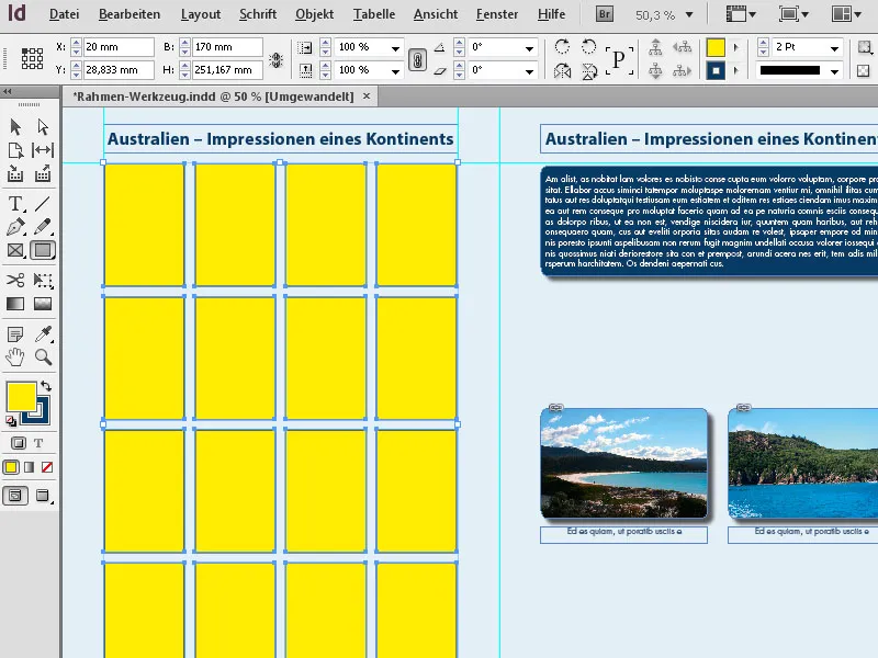 Die Grafik-Rahmenwerkzeuge in InDesign