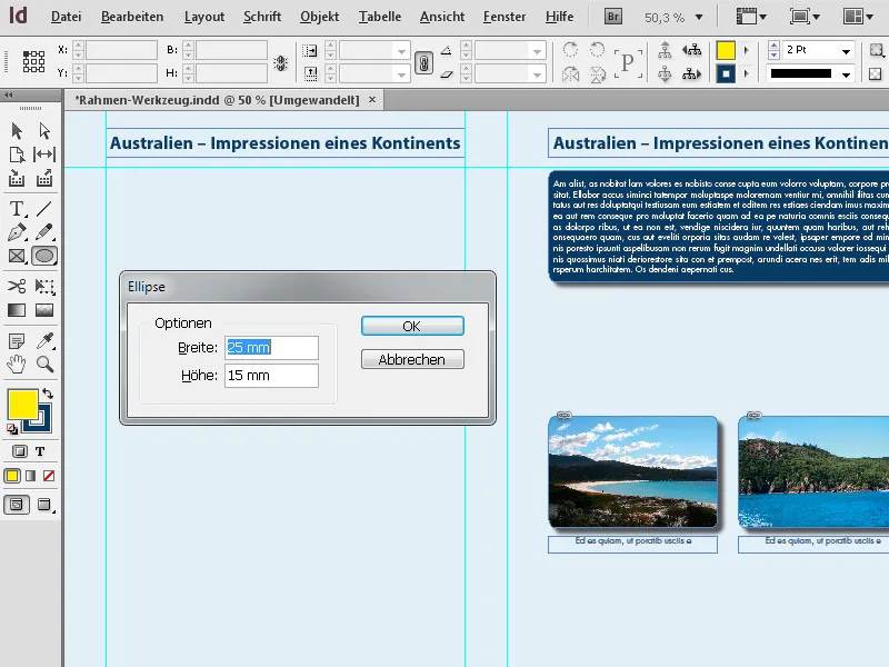 De grafische kadergereedschappen in InDesign