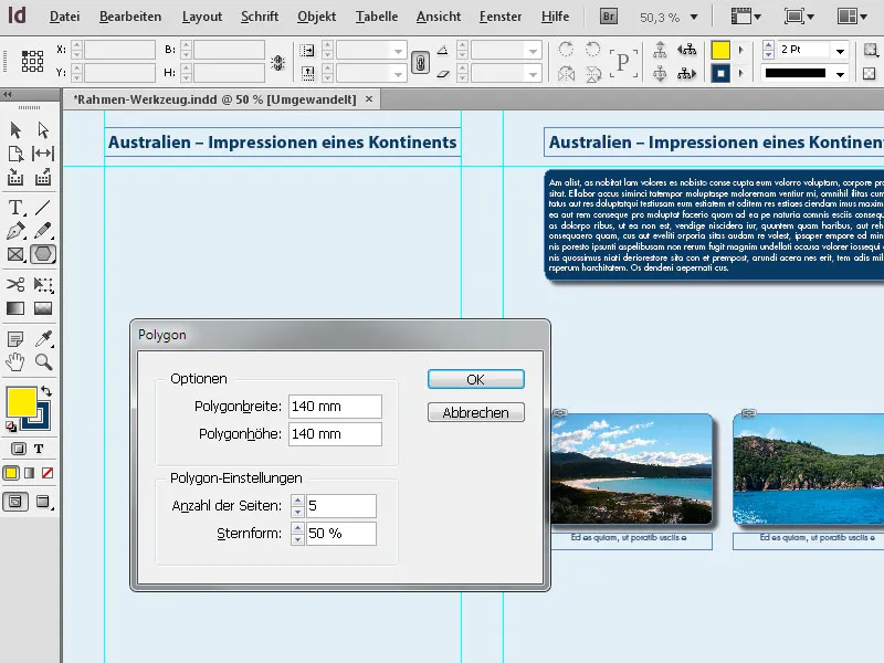 De grafische kadergereedschappen in InDesign