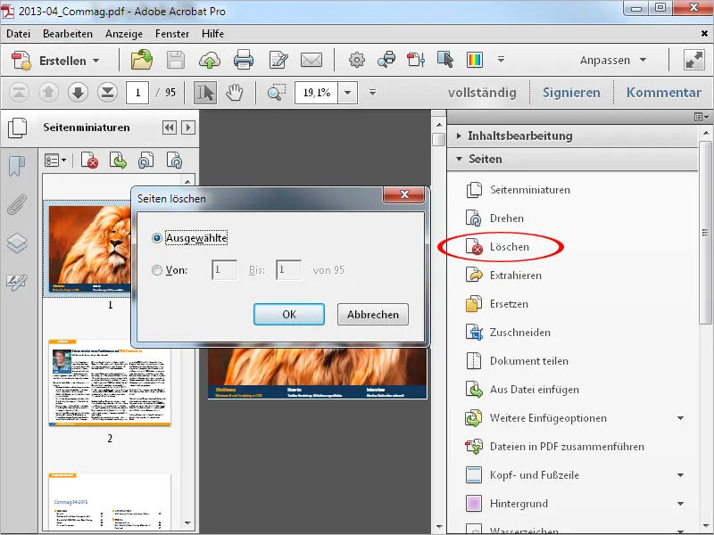 Modificare pagine con Acrobat