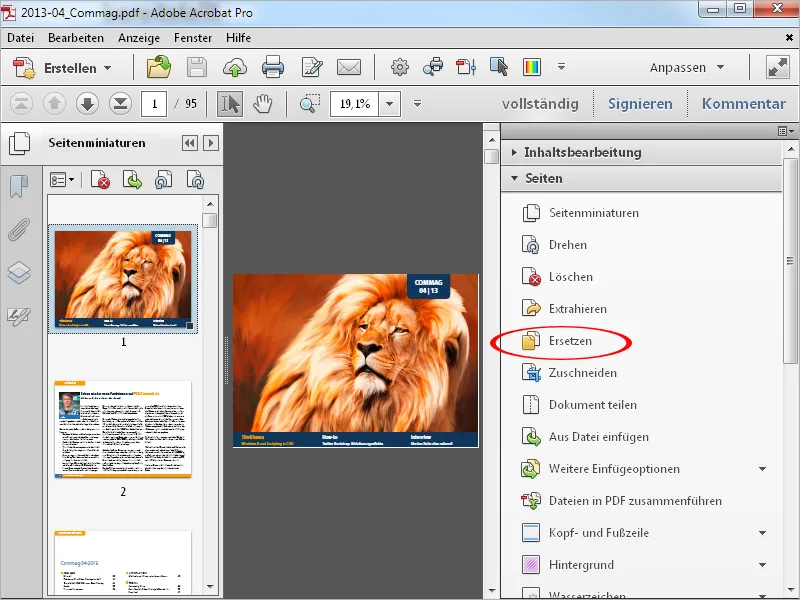 Modificare pagine con Acrobat.