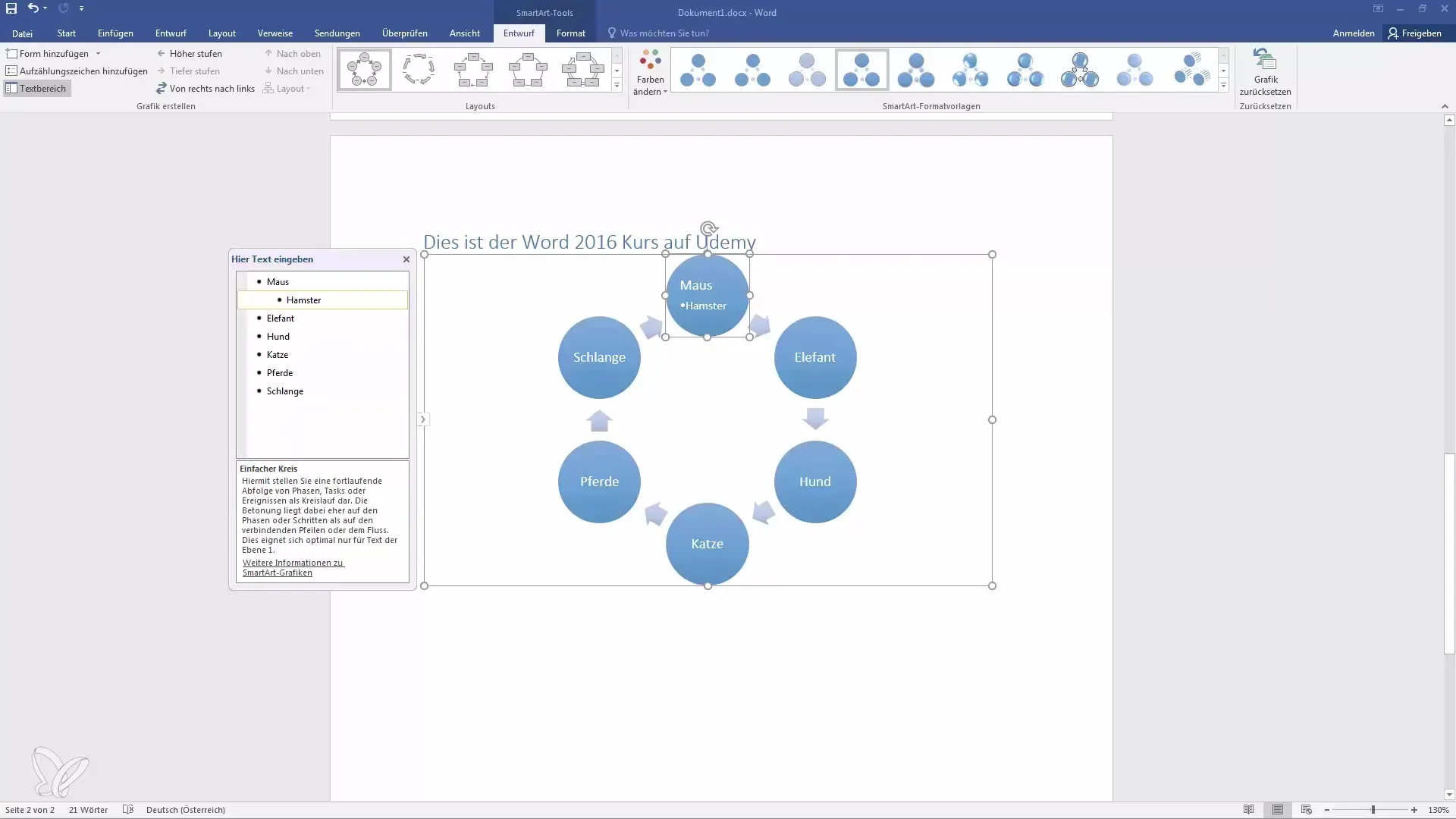 SmartArt i Word - Design grafer til informationer