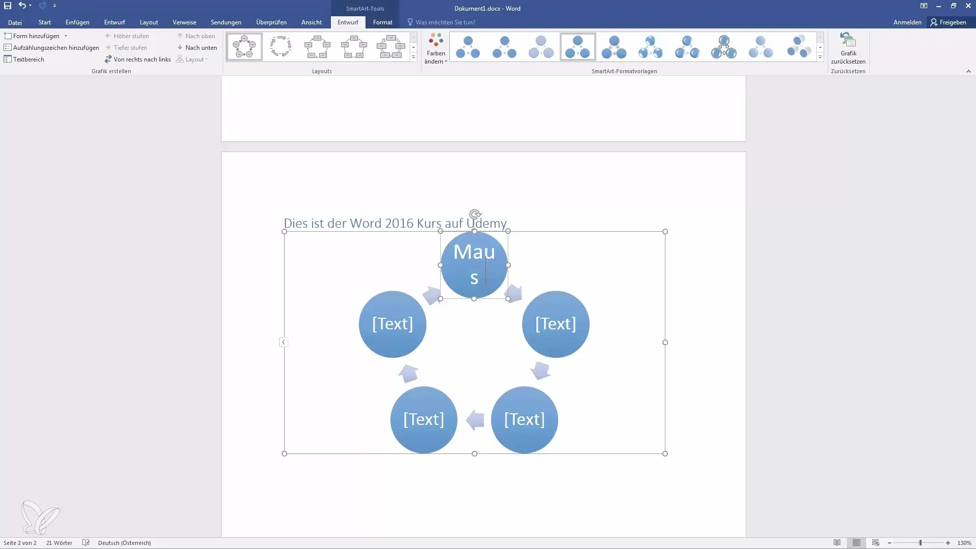 SmartArt di Word - Mendesain grafik untuk informasi