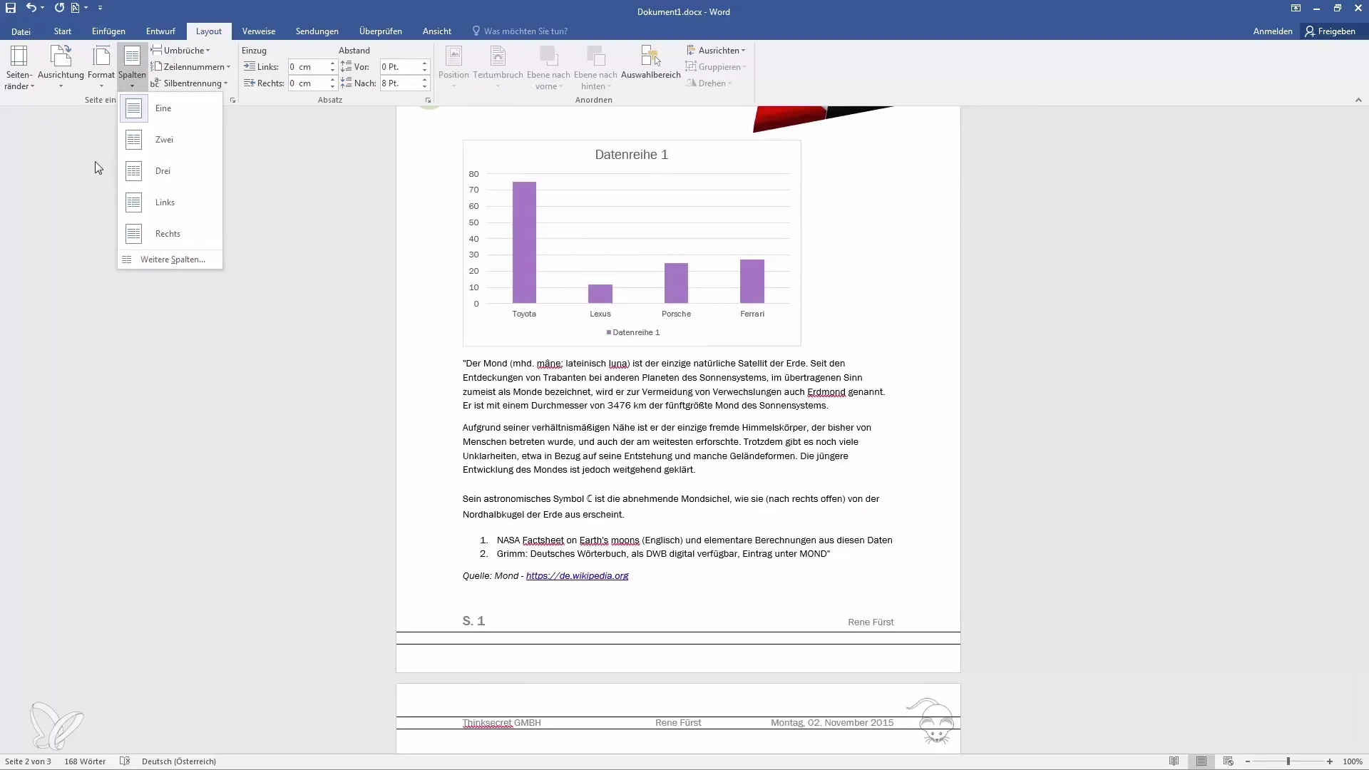 Criar documentos Word profissionais - margens, alinhamento e colunas