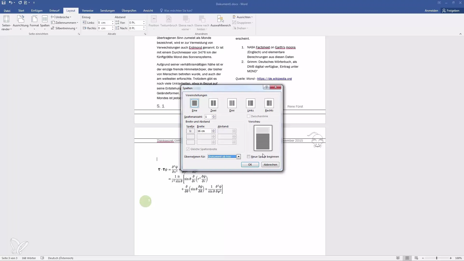 Membuat dokumen Word profesional - margin halaman, orientasi, dan kolom