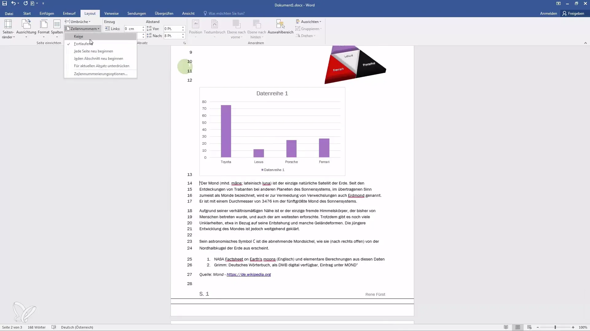 Numérotation des lignes dans Word - Guide étape par étape