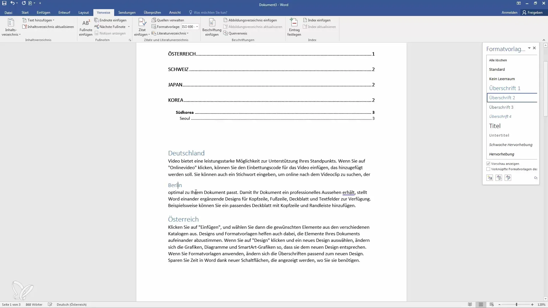 Automatische inhoudsopgave maken en aanpassen in Word