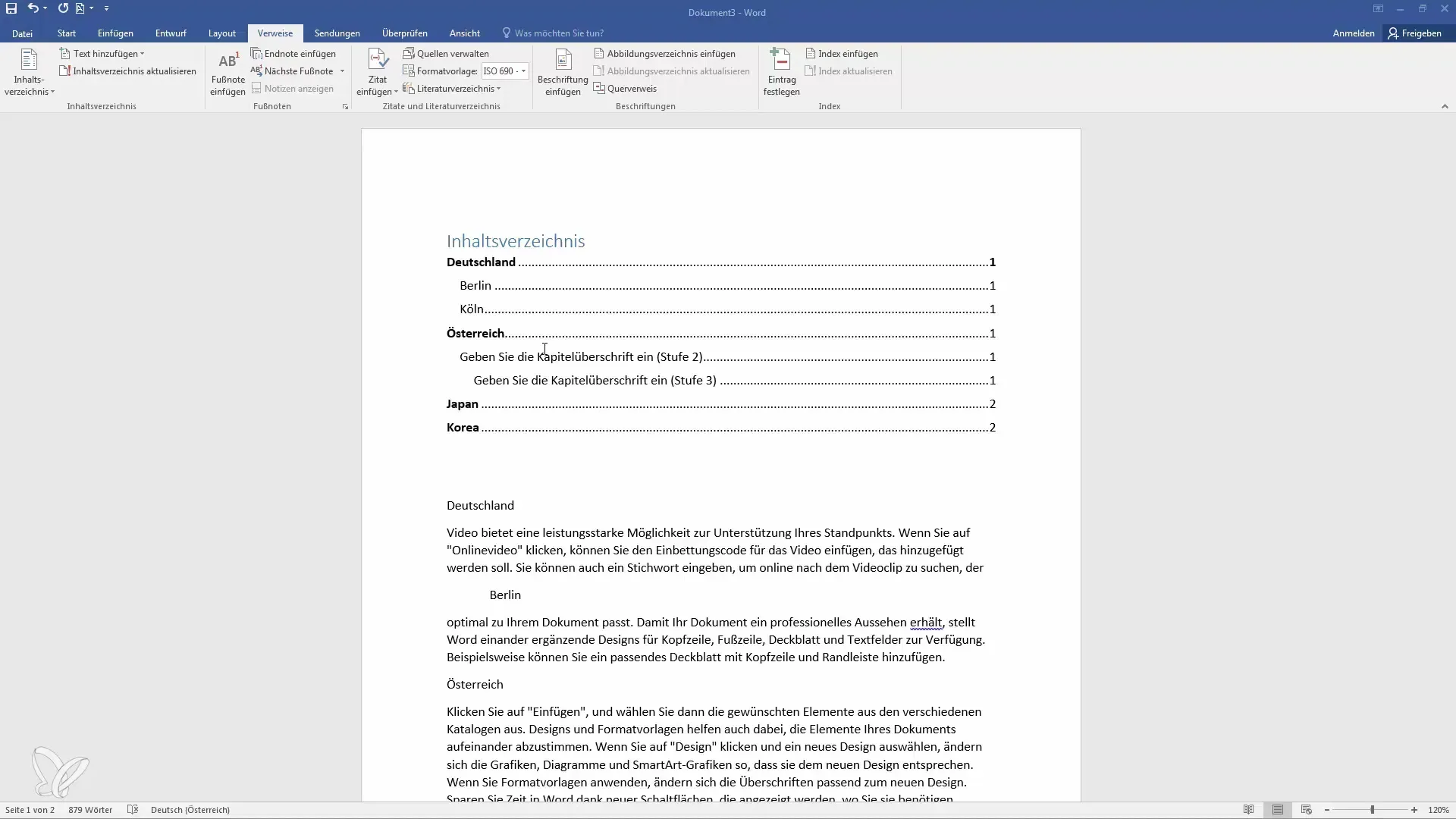 Automatische inhoudsopgave maken en aanpassen in Word