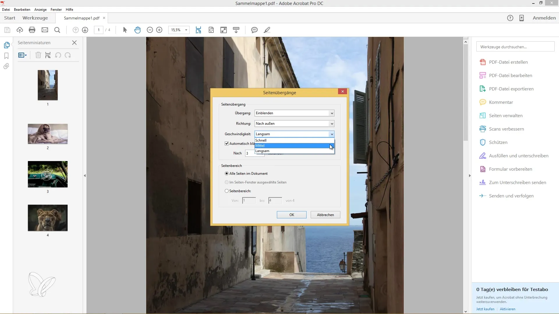 Creare una presentazione in loop infinito come PDF con Adobe Acrobat