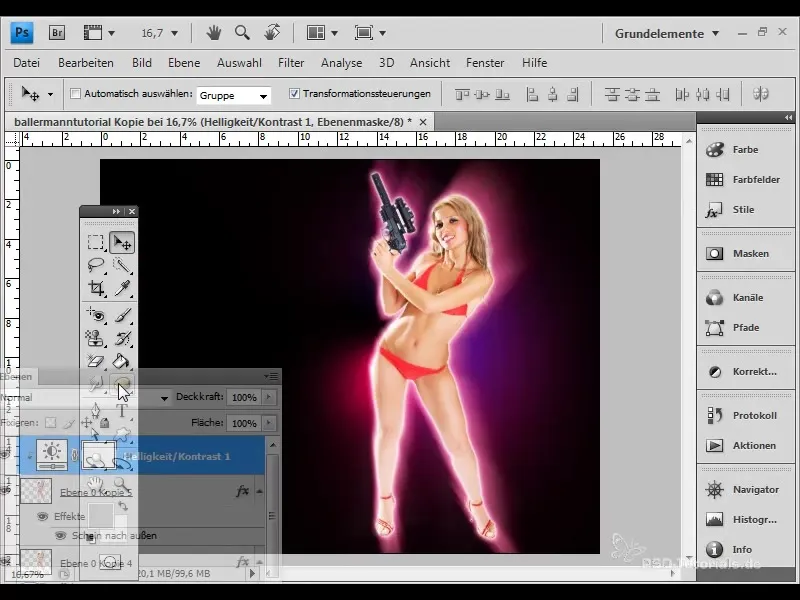 Creare l'effetto di illuminazione brillante in Photoshop