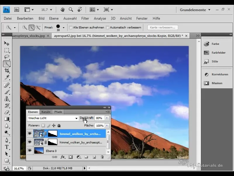 Himmelsgestaltung in Photoshop – Blau intensivieren & Wolken hinzufügen