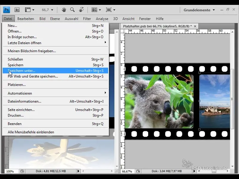Create film strips with reflections and fast exchange Create a filmstrip with reflection and rapid exchange