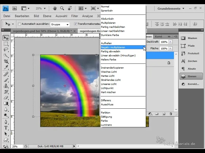 Creare un arcobaleno realistico e inserirlo nell'immagine