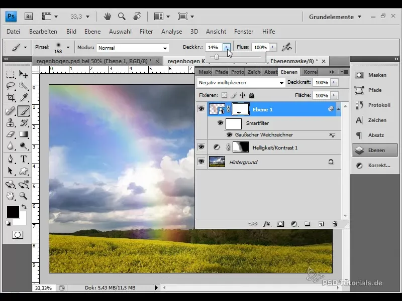 Create a realistic rainbow and insert it into the picture Create a realistic rainbow and insert it into the picture