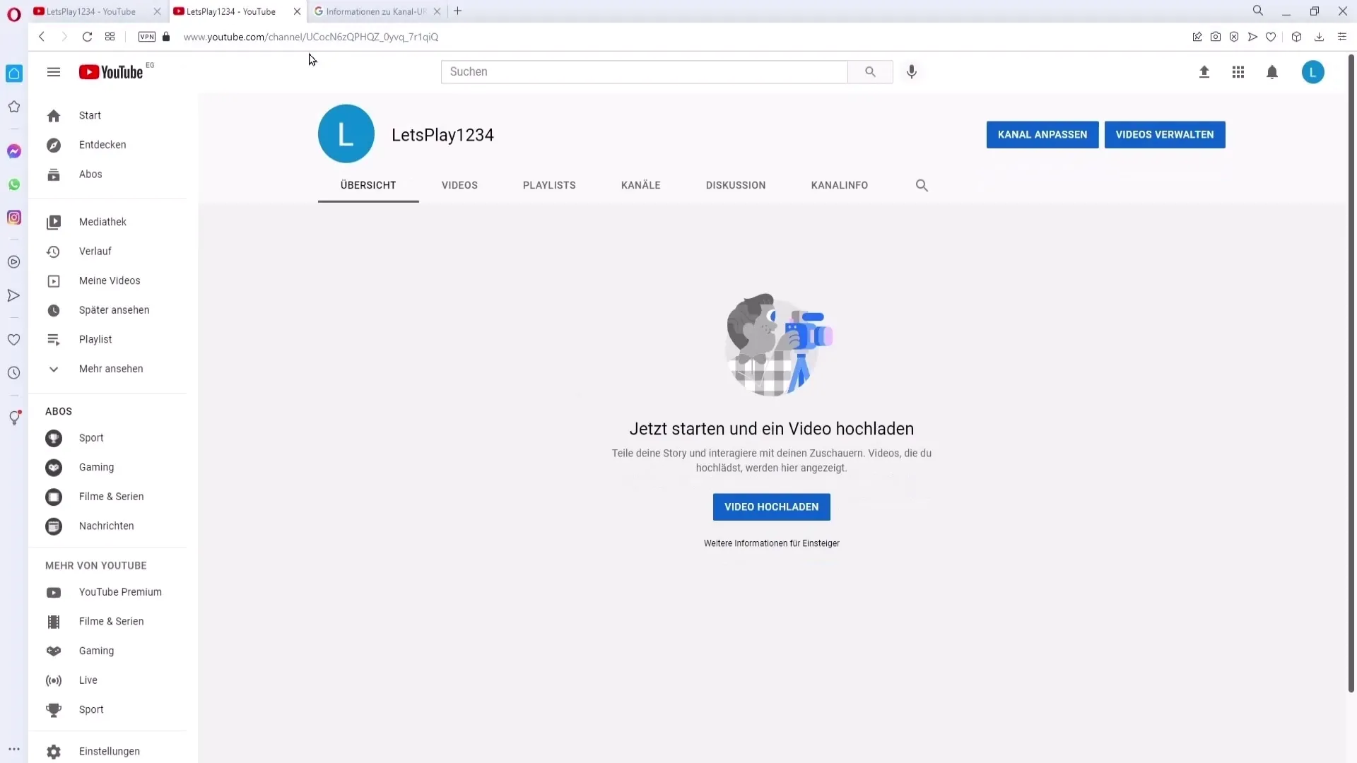 Menyesuaikan dan menemukan URL saluran di YouTube