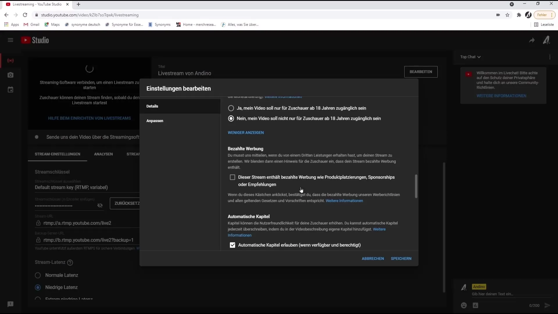 Configurare efficacemente lo streaming live su YouTube