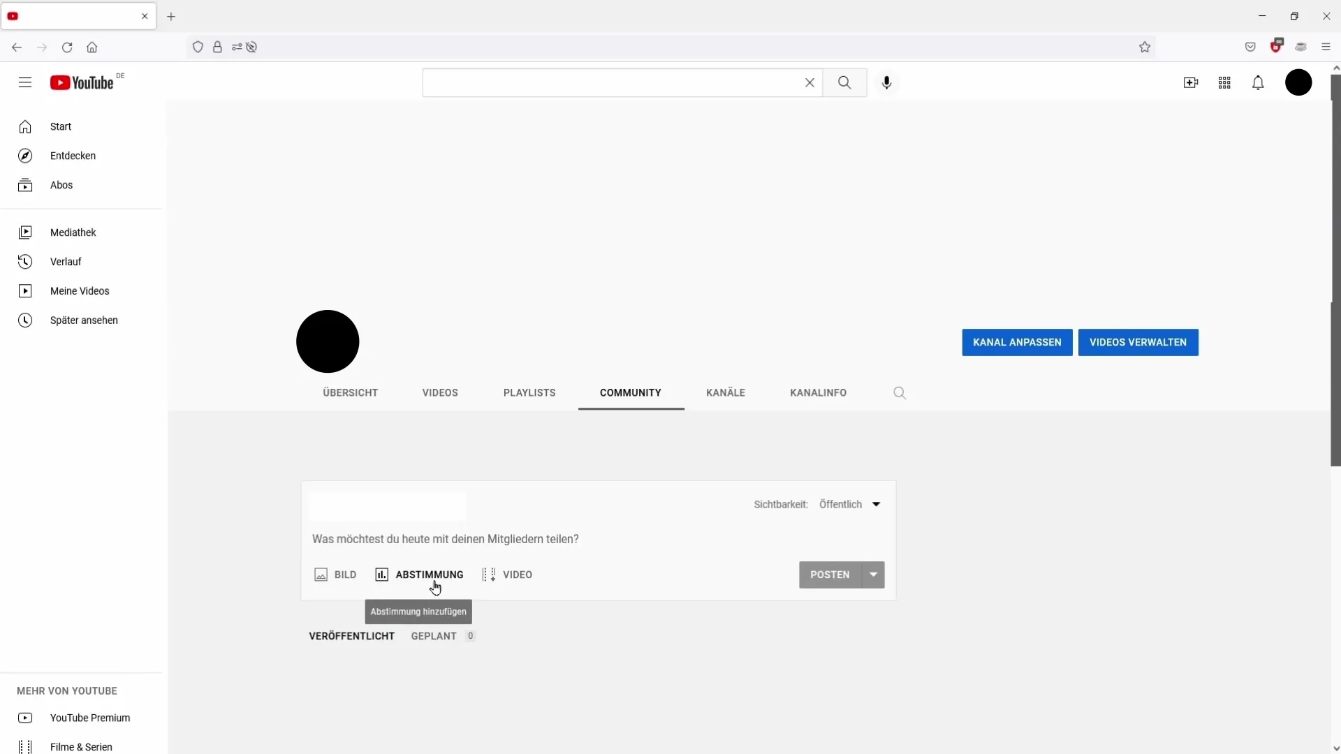 Begini cara membuat postingan komunitas di YouTube