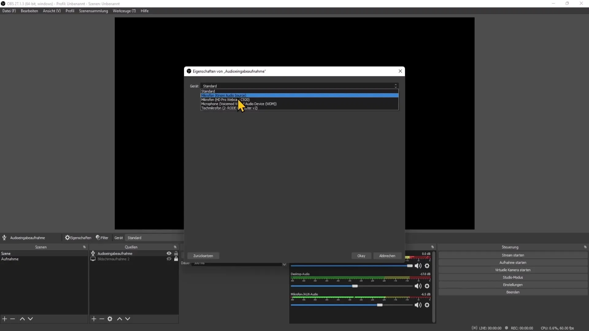 Paramètres audio optimaux pour OBS Studio