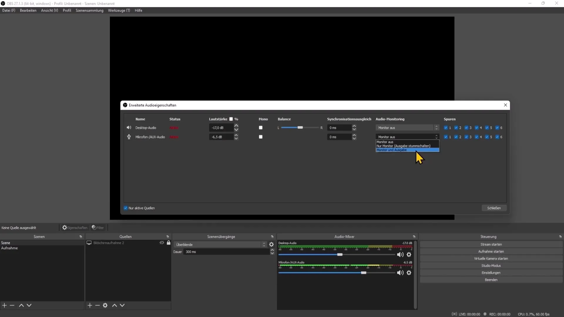 Pengaturan audio optimal untuk OBS Studio