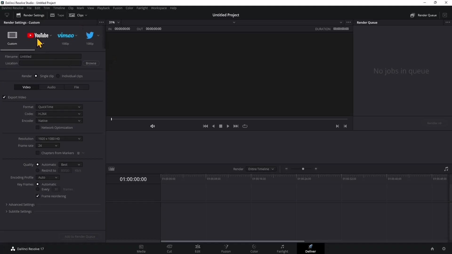 Menghubungkan DaVinci Resolve dengan saluran YouTube untuk mengunggah dengan mudah