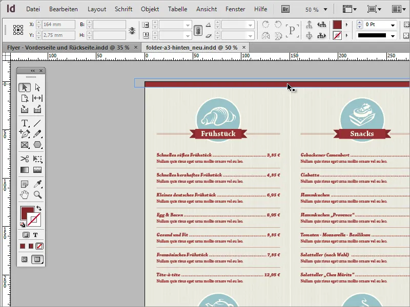 Kūrybinis Adobe InDesign meniu dizainas - 3 dalis