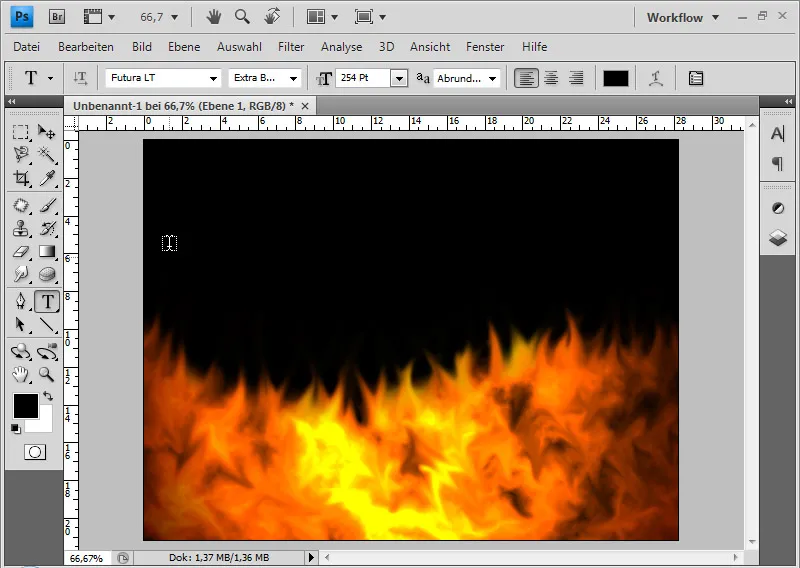 Flammentexturtext und Feuertext erstellen