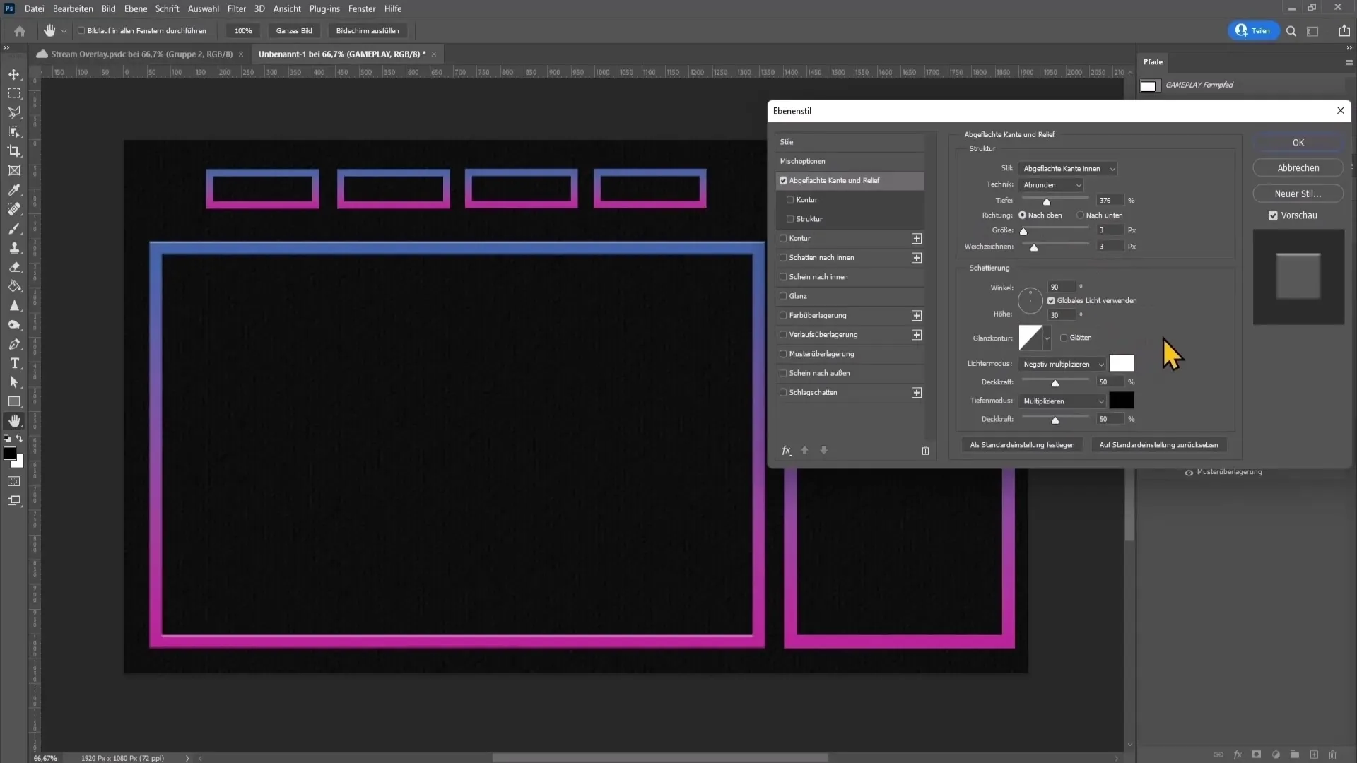 Створюйте накладання потоку за допомогою Photoshop для YouTube і Twitch