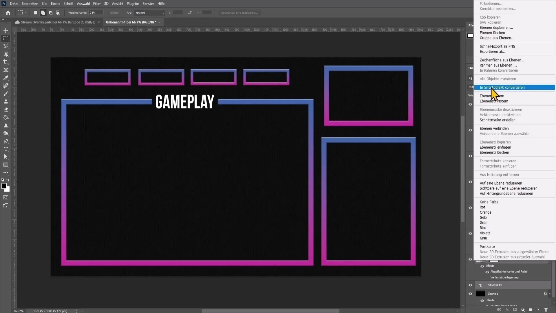 Membuat overlay streaming dengan Photoshop untuk YouTube dan Twitch