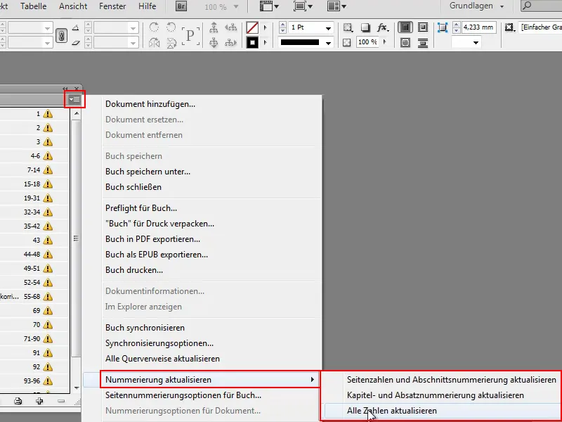 Suggerimenti e trucchi su Adobe InDesign: Trovare rapidamente di nuovo i file del libro persi.