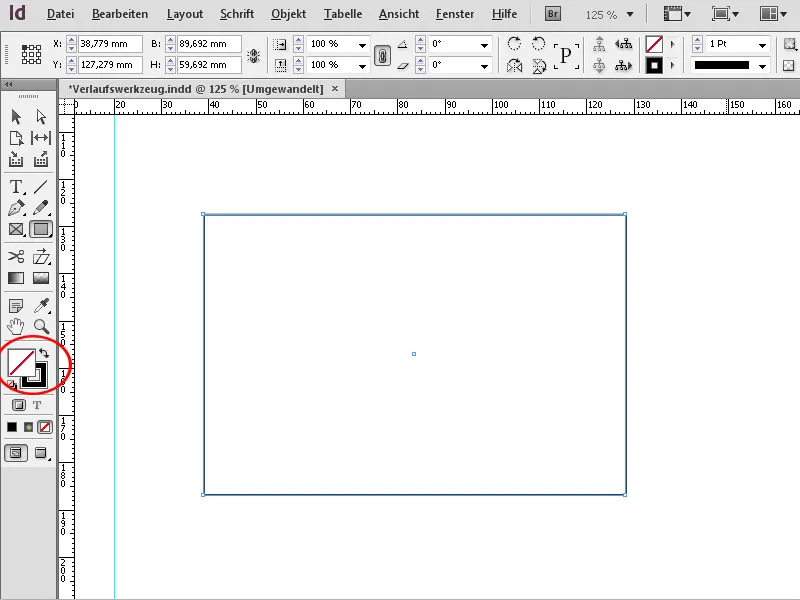 Das Verlaufsfarbfeld-Werkzeug in InDesign