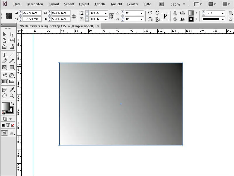 Das Verlaufsfarbfeld-Werkzeug in InDesign