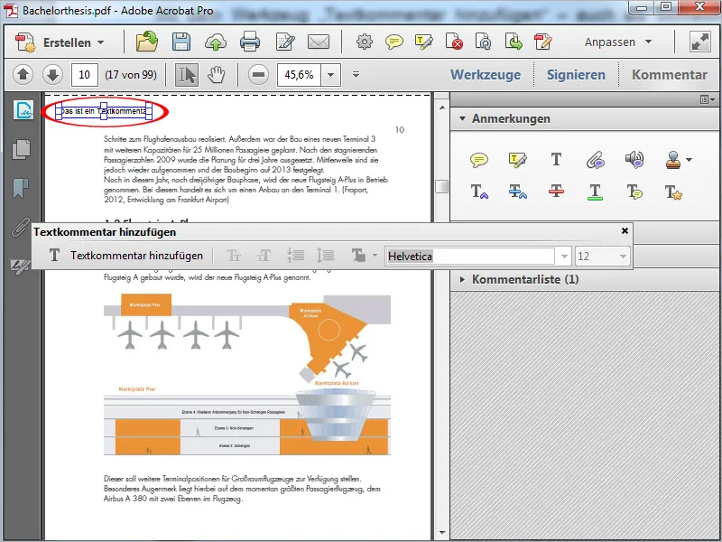 Narzędzia do uwag i komentarzy w programie Acrobat.