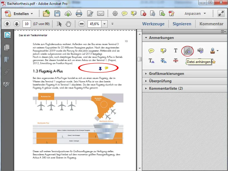 Narzędzia do adnotacji i komentarzy w programie Acrobat.