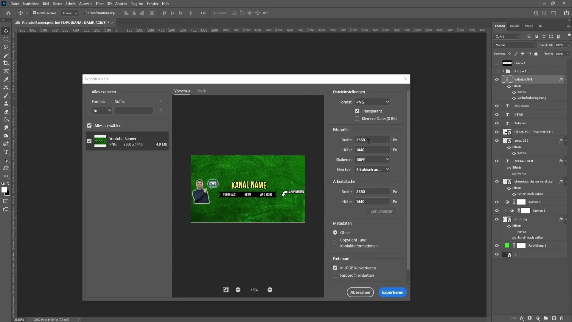 Membuat banner YouTube secara efektif dengan Photoshop