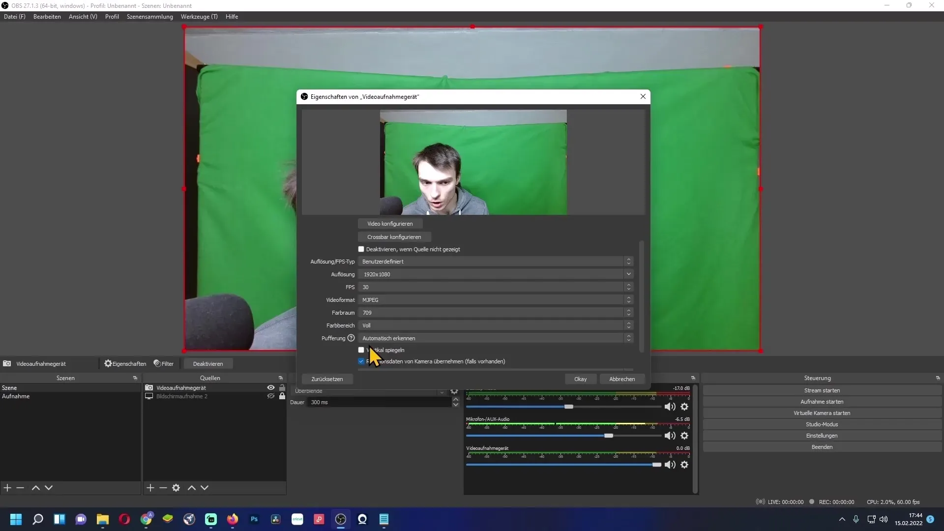 Configurare ottimamente la webcam - Guida per OBS Studio