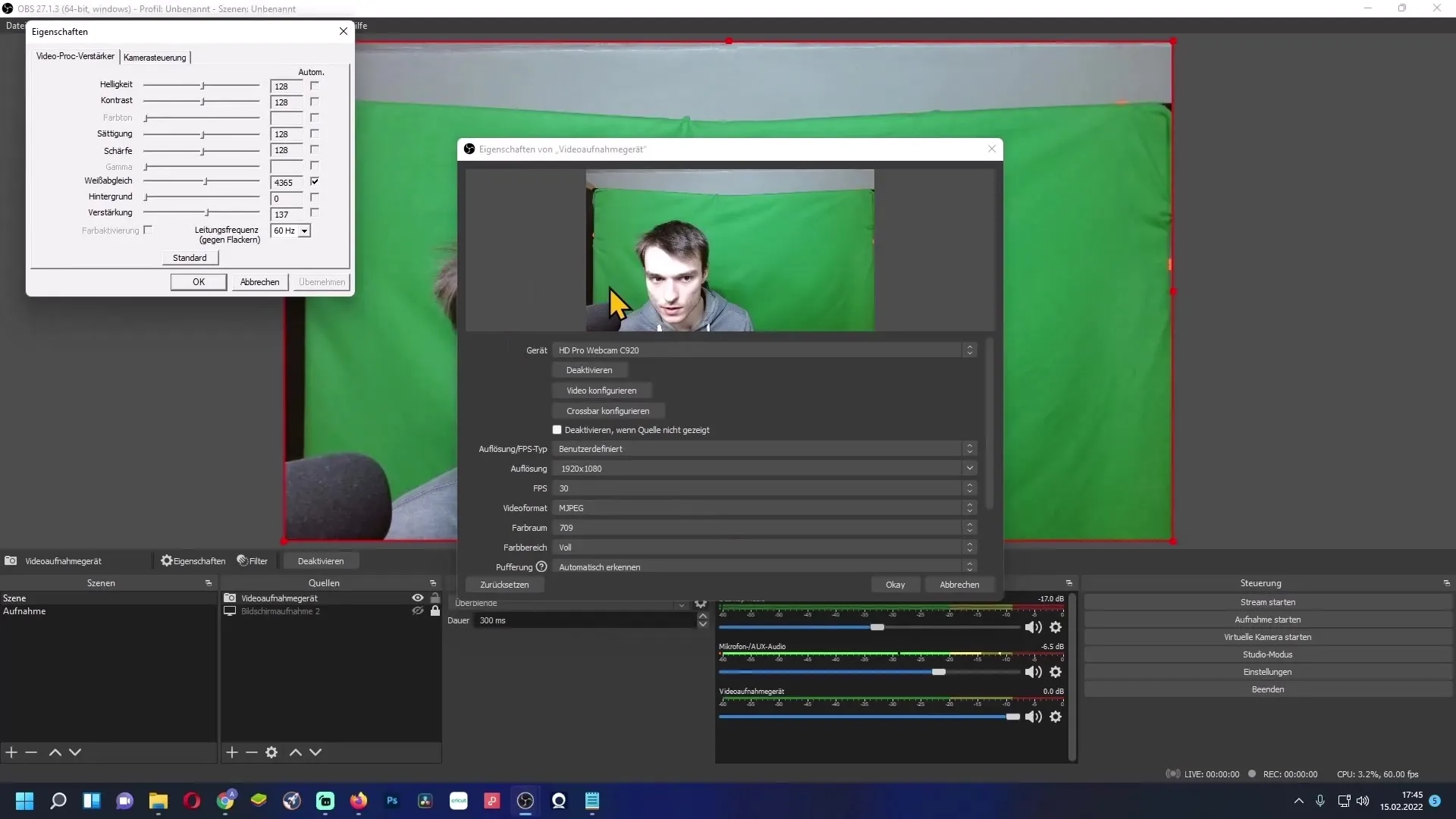 Configurer idéalement la webcam - Guide pour OBS Studio