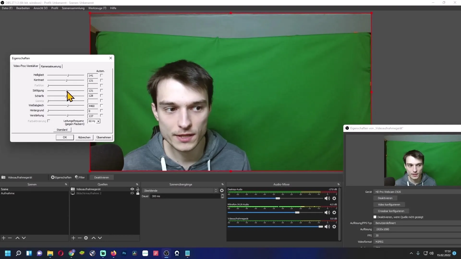 Configurer idéalement la webcam - Guide pour OBS Studio