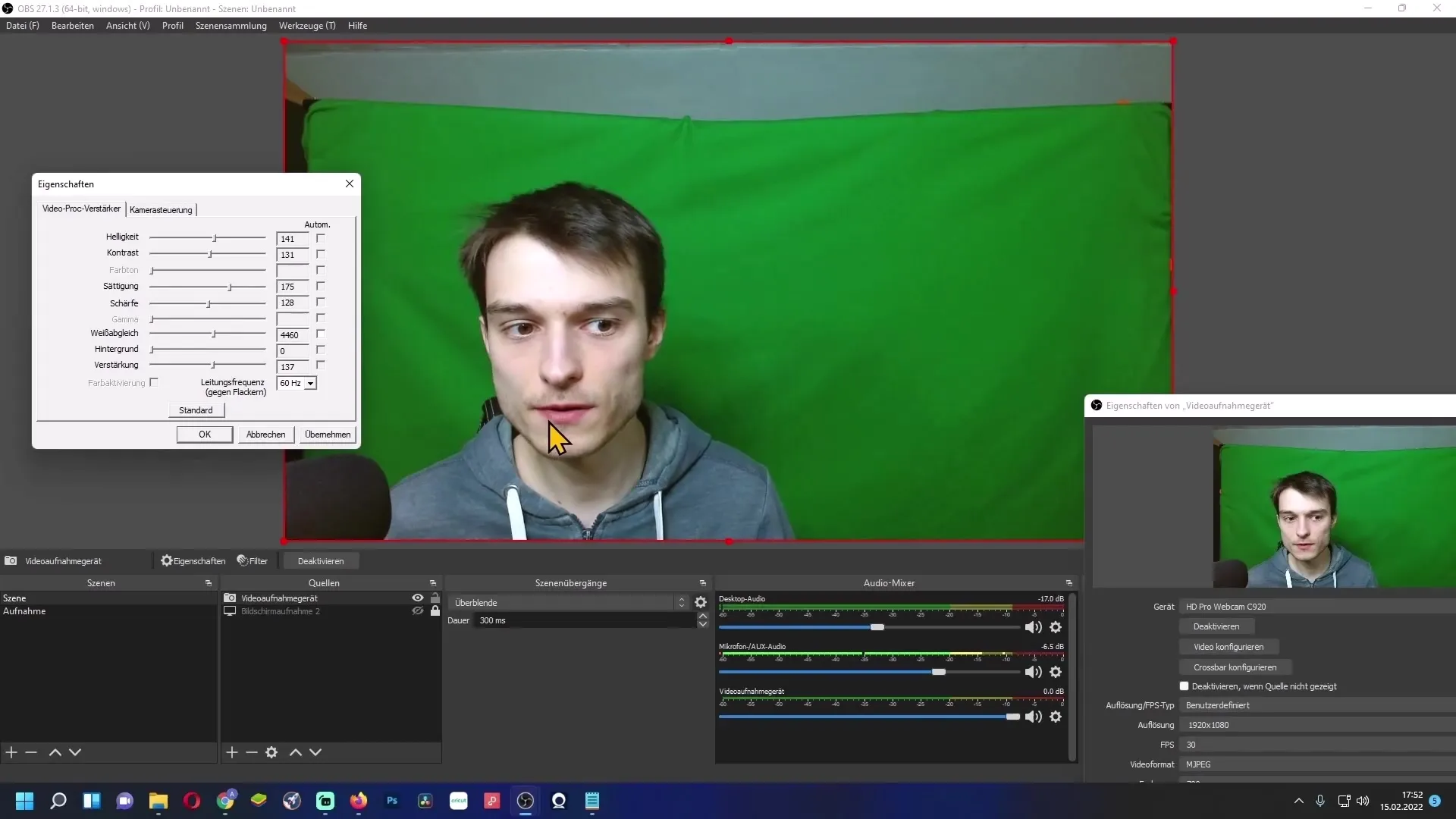 Configurer de manière optimale la webcam - Guide pour OBS Studio