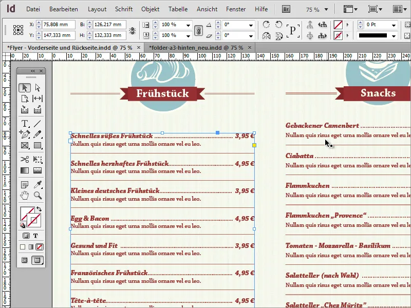 Créer un menu professionnel sur Adobe InDesign - Partie 4.