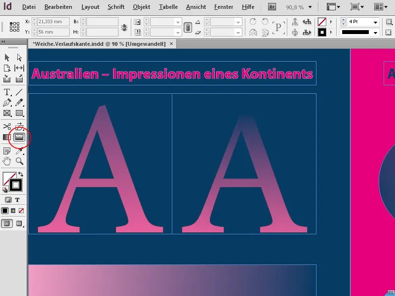 Das Weiche-Verlaufskante-Werkzeug in InDesign