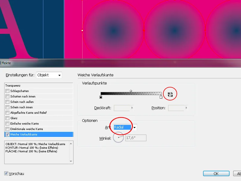 Das Weiche-Verlaufskante-Werkzeug in InDesign